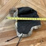 Nobis Quilted Wool Rabbit Fur Trapper Hat Charcoal Gray One Size