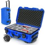 NANUK 935 Hard Case with Padded Divider – Waterproof Equipment Case with Wheels, 22” x 14” x 9” – Dustproof and Impact Resistant, Airline Carry-On Approved – Blue