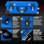 NANUK 935 Hard Case with Padded Divider – Waterproof Equipment Case with Wheels, 22” x 14” x 9” – Dustproof and Impact Resistant, Airline Carry-On Approved – Blue
