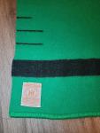 Vintage Hudson's Bay Wool Blanket 2.5 Point Green Twin 48" x69" Good Cond.* Old