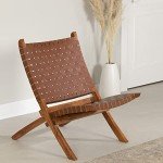 South Shore Furniture Balka Woven Leather Lounge Chair-Auburn-South Shore