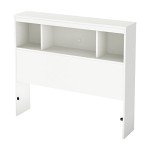 South Shore Furniture 39-Feet ' Litchi Bookcase Headboard, Twin, Pure White