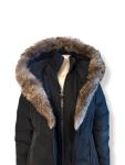 New $1250 MACKAGE Adali Layered Mid Length Down Coat Full Zip Black sz XXS