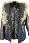 New Rudsak Genuine Leather Trimmed Jacket Navy/Black - Size S/P   #C5