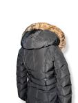 New $1250 MACKAGE Adali Layered Mid Length Down Coat Full Zip Black sz XXS