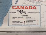Vintage 1972 Hudson’s Bay Company Canada Northern Stores Map Poster 27” X 38”