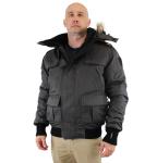 Nobis Cartel Bomber Jacket, Men's Duck Down Polyester Cross-Hatch Coat, Hooded