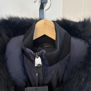 Mackage NWT Women Small Navy Black Fur Duck Down Winter Coat Shearling Hood NOTE