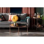 South Shore Furniture South Shore Maliza Bar Cart, Rose Gold and Smoked Glass