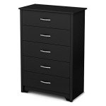 South Shore Furniture Fusion 5-Drawer Chest, Pure Black