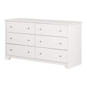 South Shore Furniture Vito Collection, 6-Drawer Double Dresser, Pure White