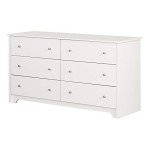 South Shore Furniture Vito Collection, 6-Drawer Double Dresser, Pure White