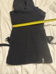 NWT Nobis Women's Sweater Waffle Knit Pullover Hoodie bow ribbon details alpaca 