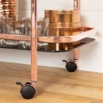 South Shore Furniture South Shore Maliza Bar Cart, Rose Gold and Smoked Glass
