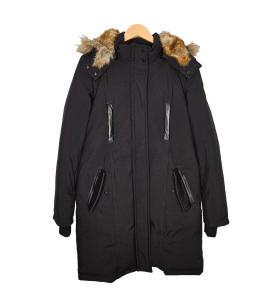 RUD BY RUDSAK Winter Coat Down Parka Women's Large Black Faux Fur Trim Warm