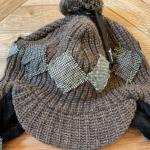 Nobis Teabag the 4th Knit Aviator Hat Plaid Pom Lambswool Unisex One Size NEW