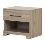 South Shore Furniture Primo 1-Drawer Nightstand, Rustic Oak