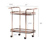 South Shore Furniture South Shore Maliza Bar Cart, Rose Gold and Smoked Glass