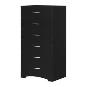 South Shore Furniture Step One Collection, 6-Drawer Chest, Pure black