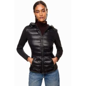 MACKAGE Della Hybrid Jacket Black Quilted Puffer Full Zip Hooded Sz S