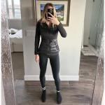 MACKAGE Della Hybrid Jacket Black Quilted Puffer Full Zip Hooded Sz S