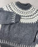 Vintage Canadian Sweater Company SZ 42 Handknit Wool Gray White Fair Isle Nordic