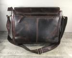Kodiak Buffalo Dark Walnut Messenger Travel Everyday School Work Leather Bag