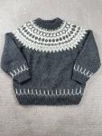 Vintage Canadian Sweater Company SZ 42 Handknit Wool Gray White Fair Isle Nordic