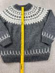 Vintage Canadian Sweater Company SZ 42 Handknit Wool Gray White Fair Isle Nordic