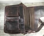 Kodiak Buffalo Dark Walnut Messenger Travel Everyday School Work Leather Bag