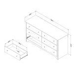 South Shore Furniture Vito Collection, 6-Drawer Double Dresser, Pure White