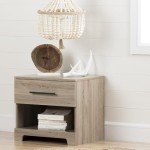 South Shore Furniture Primo 1-Drawer Nightstand, Rustic Oak