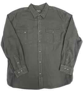 Filson Kodiak Chamois Shirt 20067694 Solid Button Up Dark Navy Blue Soft Thick