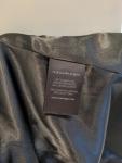 Mackage Montreal Wool Blend Textured Coat Leather Trim Black Fur Hood Sz M