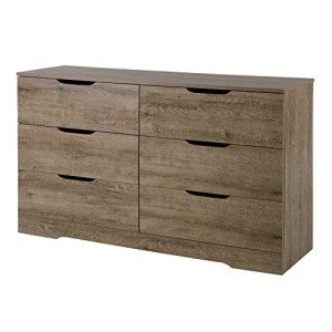 South Shore Furniture Holland 6-Drawer Double Dresser, Weathered Oak