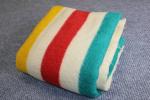 Vintage Hudson’s Bay 4 Point Wool Blanket – Red Label – Multi Stripe England