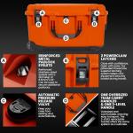 NANUK 938 Pro Photo Kit – Waterproof Travel Camera Hard Case with Padded Dividers and Wheels, 23.8” x 15.5” x 13.2”, Dustproof and Impact-Resistant, Ideal for Heavy Loads – Orange