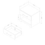 South Shore Furniture Primo 1-Drawer Nightstand, Rustic Oak