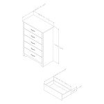 South Shore Furniture Fusion 5-Drawer Chest, Pure Black