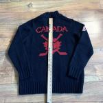 Hudsons Bay Team  Canada Knit Cardigan Sweater Black & Red Mens Womens Hockey Sm