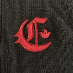Hudsons Bay Team  Canada Knit Cardigan Sweater Black & Red Mens Womens Hockey Sm