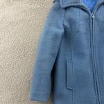 Vintage Hudson's Bay Coat Womens 10 Blue Point Blanket Wool 70s Hooded Zip Lined