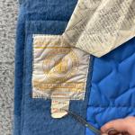 Vintage Hudson's Bay Coat Womens 10 Blue Point Blanket Wool 70s Hooded Zip Lined