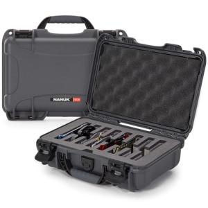 NANUK Outdoor Series 909 Lightweight NK-7 Resin Waterproof Protective Case with Foam Insert for 8 Knives, Graphite