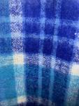 Vtg Hudsons Bay Company Mohair Blanket 68”x 48” Blue Plaid Made In Scotland