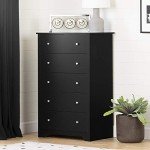 South Shore Furniture Vito Collection, 5-Drawer Chest, Black