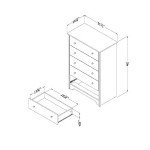 South Shore Furniture Vito Collection, 5-Drawer Chest, Black