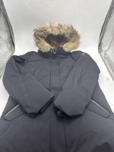 MACKAGE EDWARD-C 2-IN-1 DOWN PARKA, HOODED BIB, NATURAL FUR - SIZE 40 - BLACK