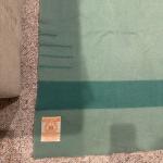 Hudson’s Bay Point Sage Green 100% Wool Dark Gree Stripe Vintage Blanket 63”x80”