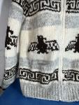 Vintage Canadian Sweater Company Cowichan Cardigan L/XL Totem Ski Shop 100% Wool